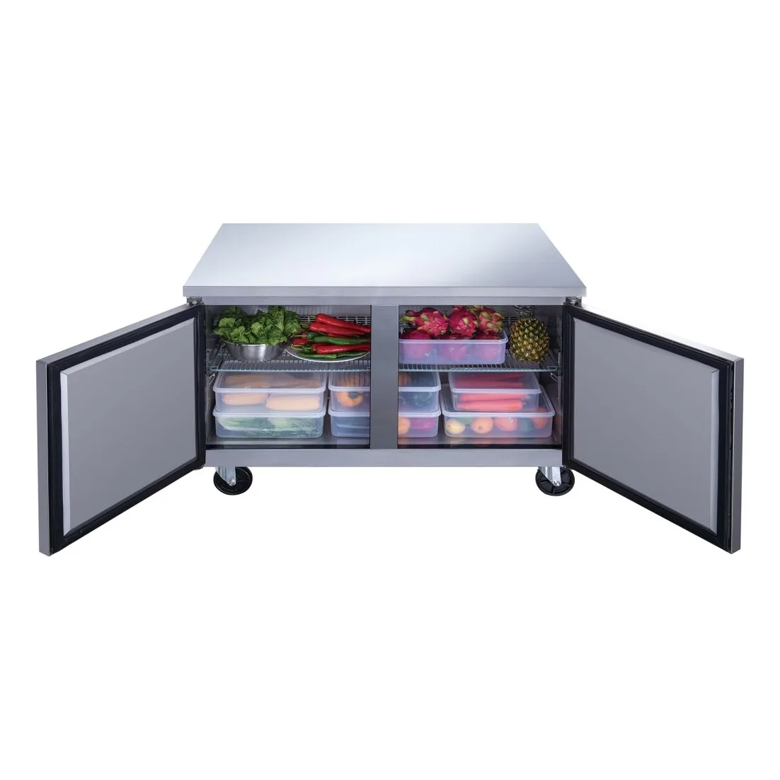Dukers DUC60R 60 1/8" Undercounter Refrigerator w/ (2) Sections & (2) Doors, 115v