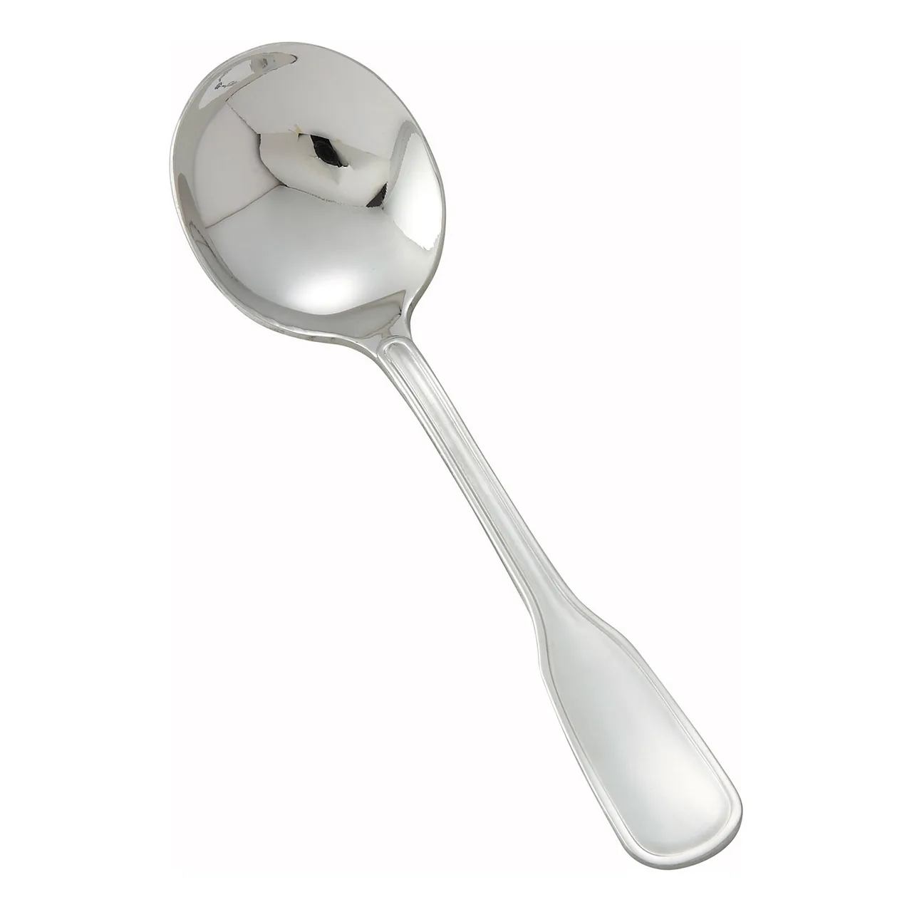 Winco 0033-04 - 6" Oxford Bouillon Spoon, Heavy 18/8 Stainless, Mirror Finish, 5-6" Length - 1 Dozen