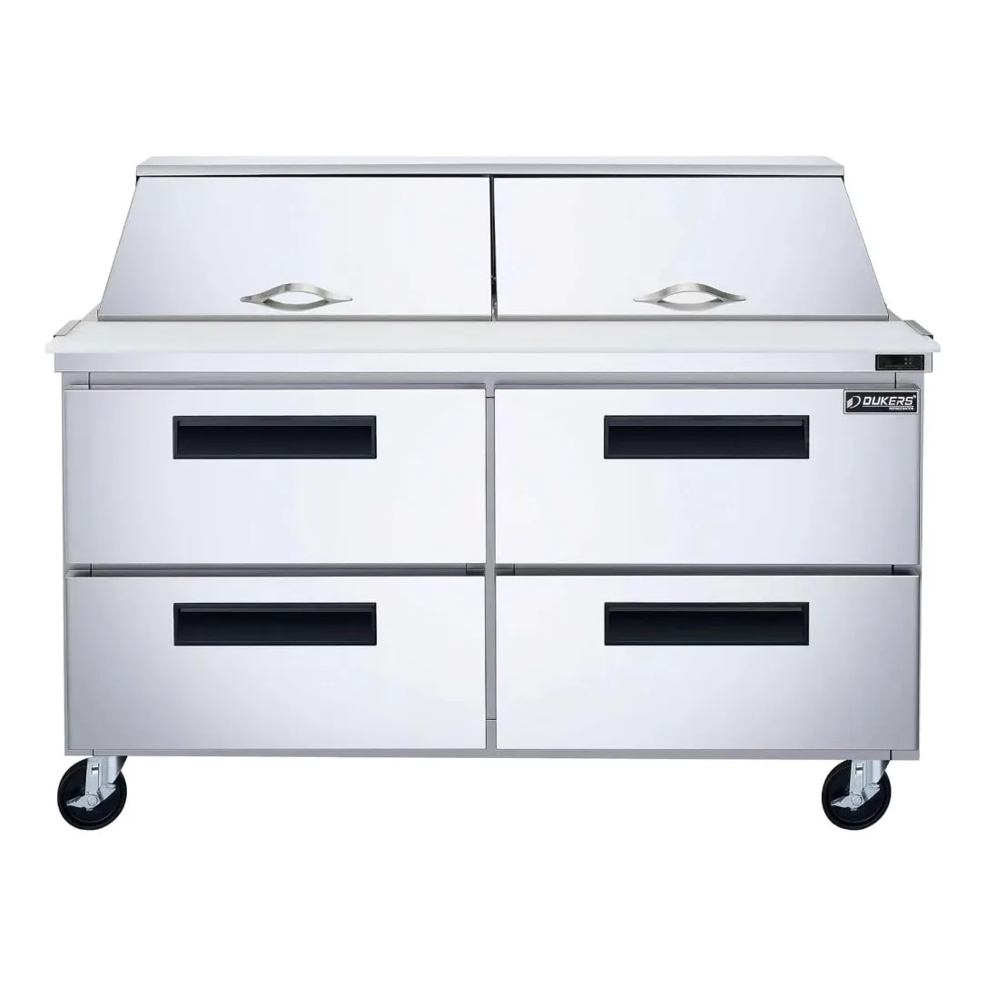 Dukers DSP60-24M-D4 60 1/8" Mega Top Sandwich/Salad Prep Table w/ Refrigerated Base, 115v