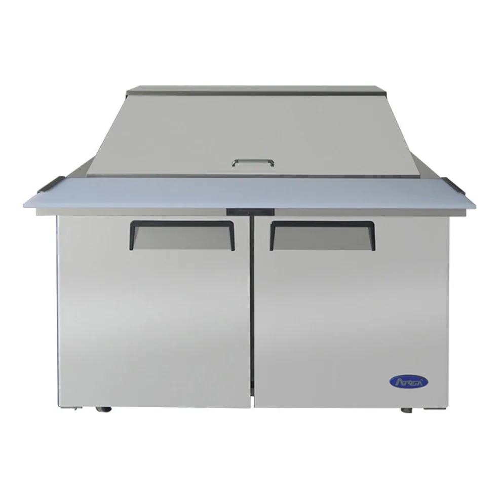 Atosa USA MSF8306GR 48" Two Section Mega Top Sandwich/Salad Prep Table w/ 2 Doors, 18 Pans