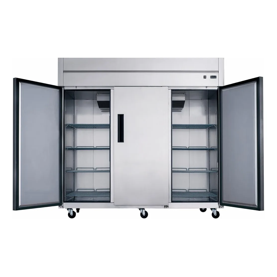 Dukers D83AF 82 5/8" Three Section Reach In Freezer, (3) Left/Right Hinge Solid Doors, 115v