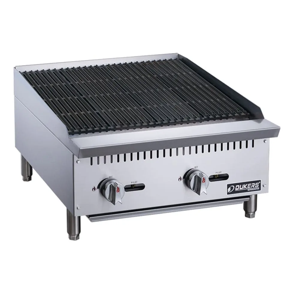 Dukers DCRB24 24" Gas Charbroiler w/ Cast Iron Grates - Convertible