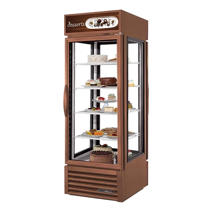 True G4SM-23PT-HC~TSL01 28″ Full Service Bakery Case w/ Straight Glass – (5) Levels, Black, 115v