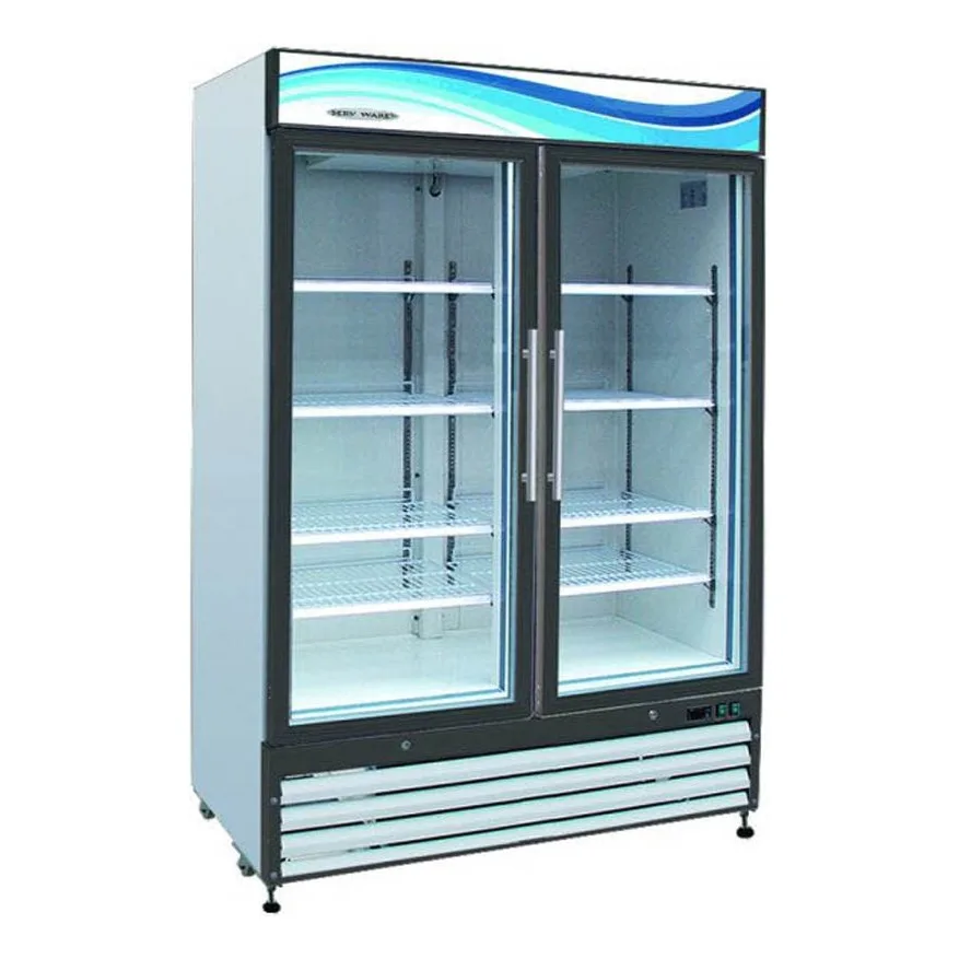Serv-Ware GR48-HC 54″ Two Section Swing Glass Door Refrigerated Merchandiser