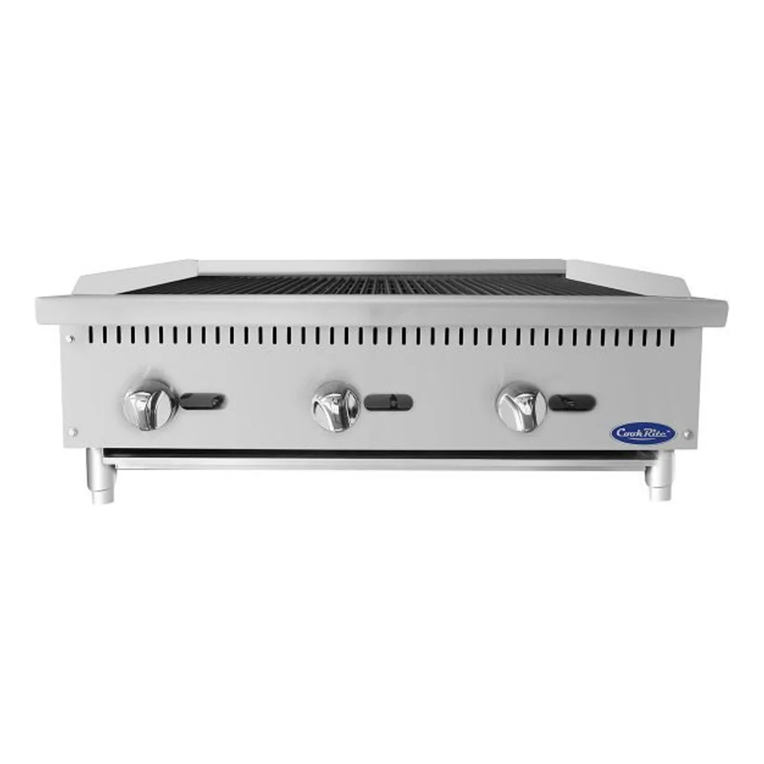 Atosa USA ATRC-36 36" Countertop Gas Radiant Charbroiler w/ (3) Burners, 105.000 BTU