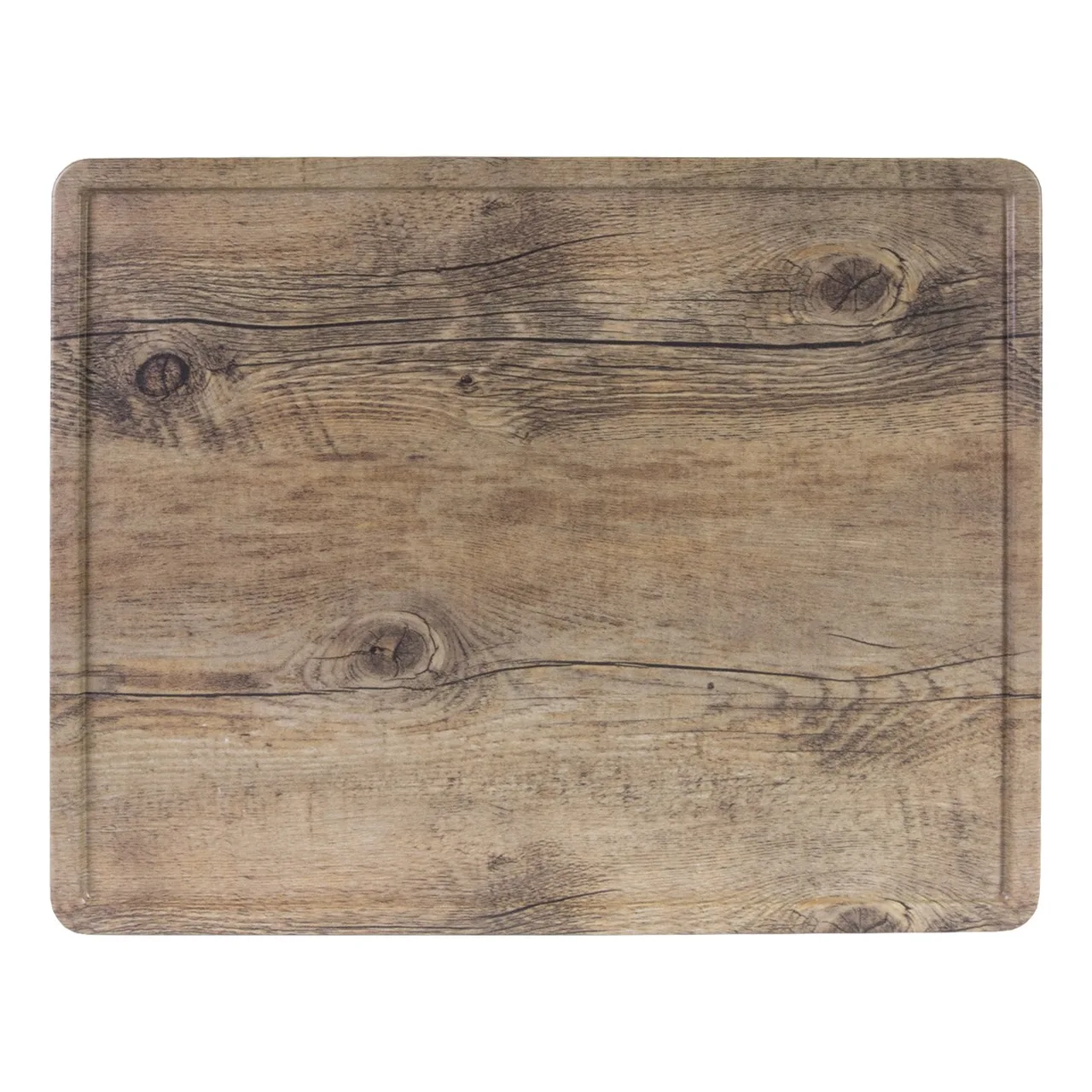 GET M1215RCFP-DW Melamine Serving Board, 15"x12"x1/2"H Rectangular Faux Driftwood, Scratch Resistant