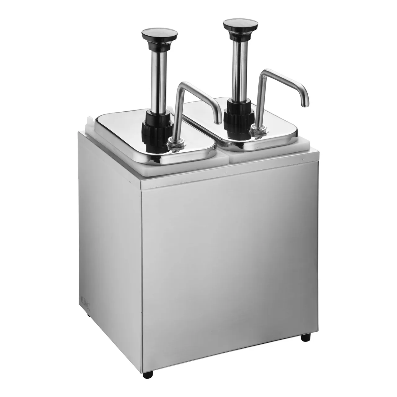 CACChina CDDS-2 Condiment Dispenser, 11" Width, 3.5 Qt, 2-3 Gallon Capacity, Stainless Steel - Set