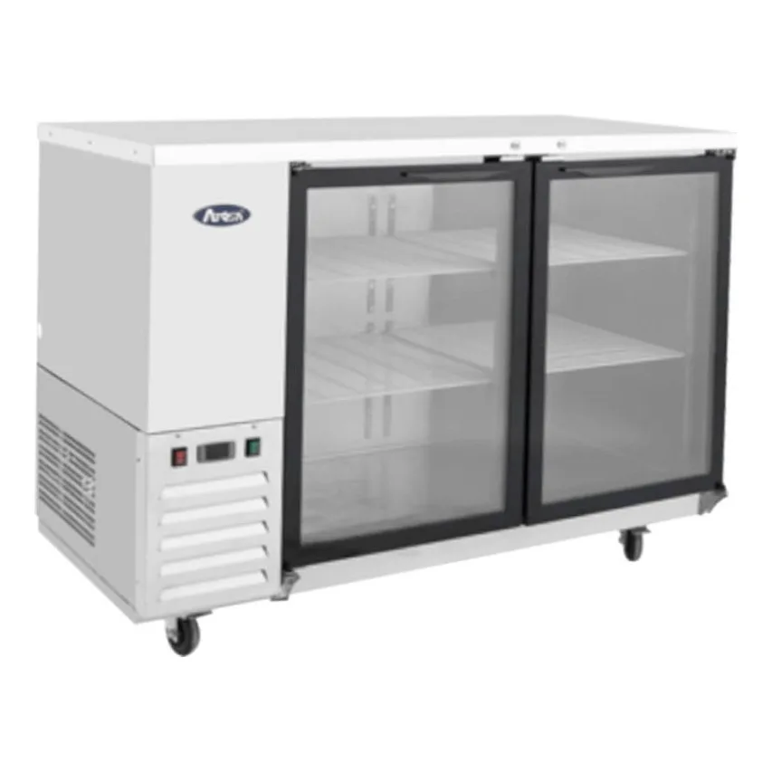 Atosa USA SBB59GGRAUS1 57“ Two Section Back Bar Cooler with Glass Door, 15.0 cu. ft.