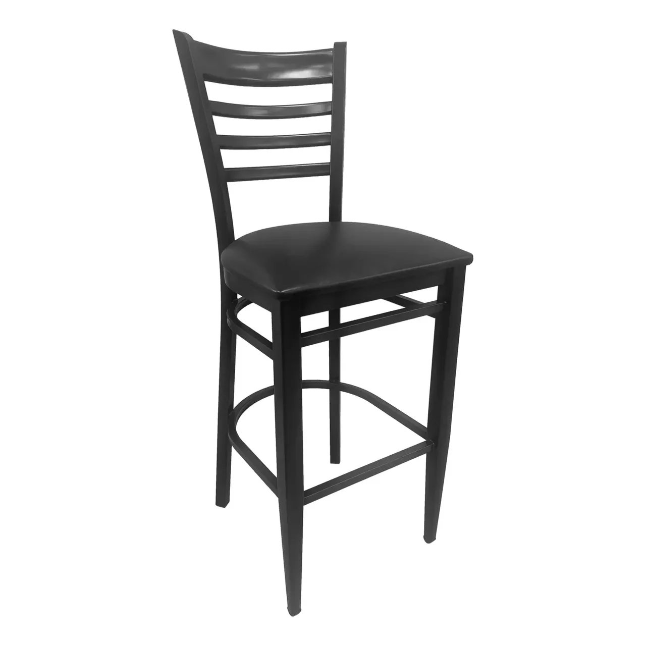 AAA Furniture Wholesale 311BS/WN BVS Barstool with Upholstered Seat, Black (Quick Ship)