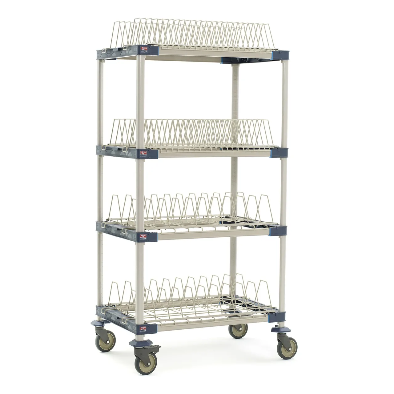 Metro MAX4-PR36VX4 MetroMax 4 Mobile Drying Rack with 2 Tray Racks and 2 Pan Racks 36" x 24" x 68"