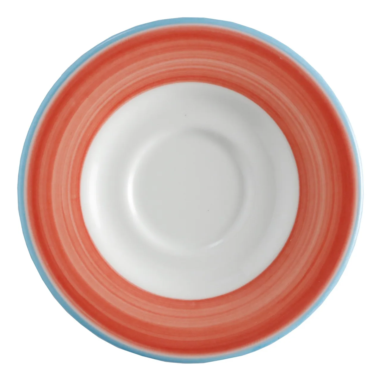 GET PA1602900324 Tea/Bouillon Saucer, 6-1/2" Porcelain, Blue Edge, Microwave Safe - 1 Dozen