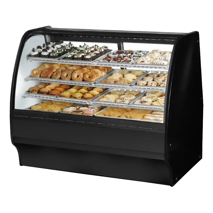 True TGM-DC-59-SC/SC-W-W 59″ Curved Glass White Dry Bakery Display Case with White Interior
