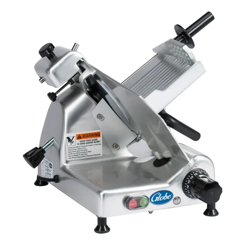 Globe G10 Manual Meat & Cheese Slicer w/ 10″ Blade, Belt Driven, Aluminum, 1/3 hp