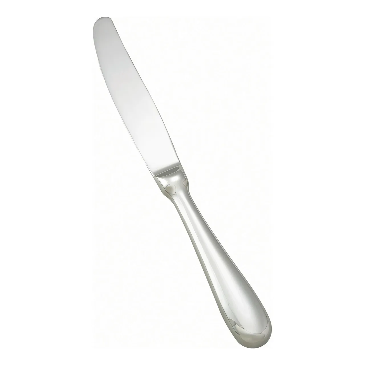 Winco 0034-15 Dinner Knife 8-3/4" Hollow Handle Heavy 18/8 Stainless Steel Mirror Finish - 1 Dozen