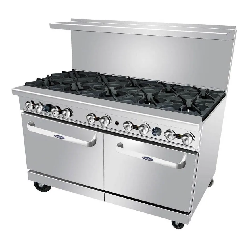 Atosa USA AGR-10B-NG 60" Gas Restaurant Range, (2) Standard Ovens, (10) Open Burners