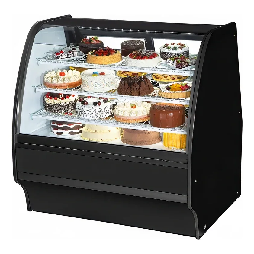 True TGM-R-48-SC/SC-B-W 48 1/4″ Full Service Bakery Case w/ Curved Glass – (4) Levels, 115v