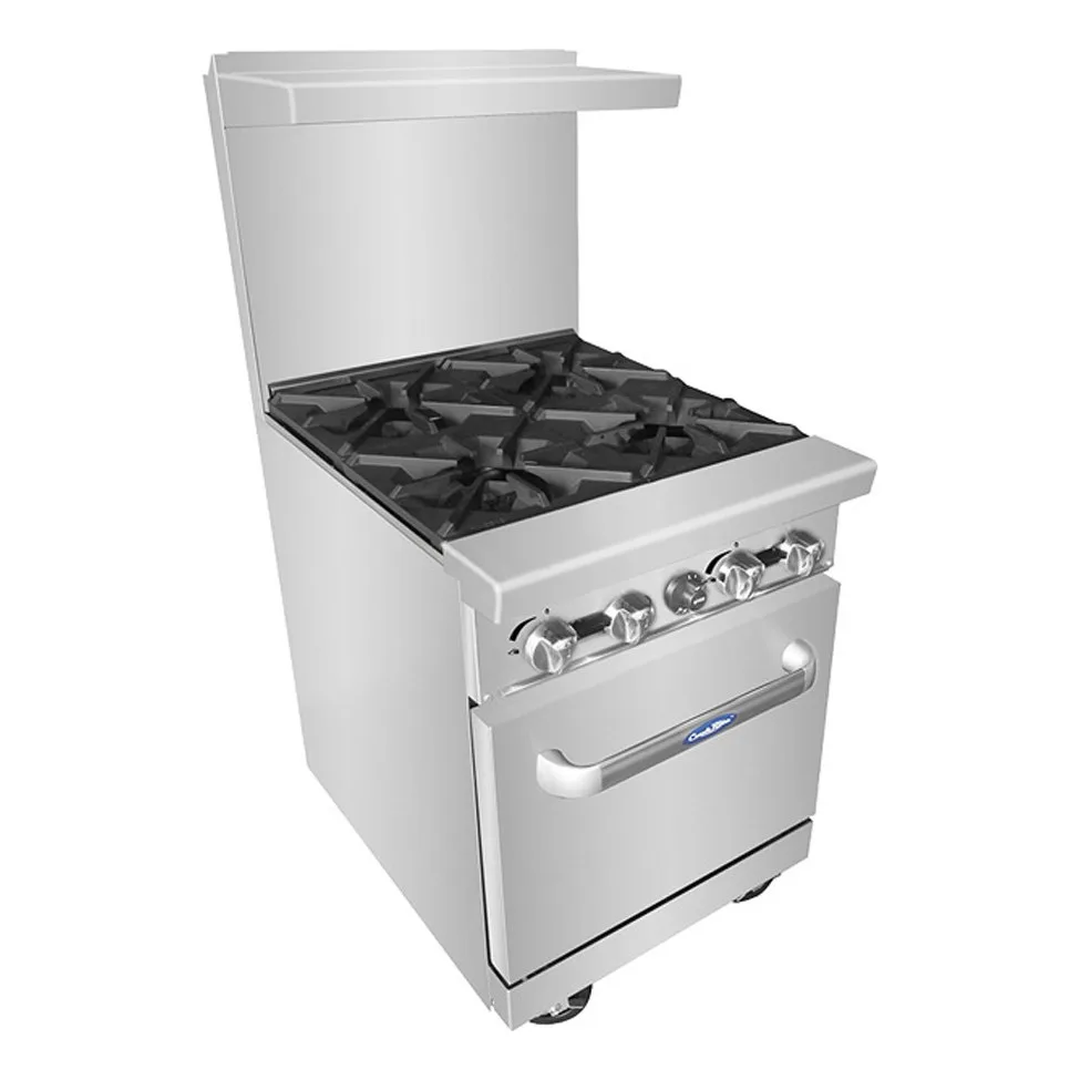 Atosa USA AGR-4B-NG 24“ Natural Gas Restaurant Range with (4) Open Burners, 152.000 BTU 