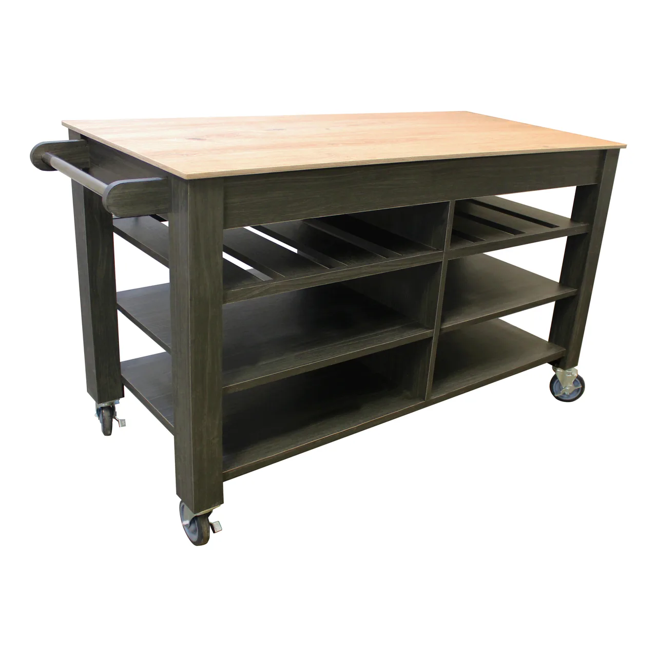 Spring USA AS6028 AireServe Mobile Induction Serving Cart, 60x28x36, Char Walnut Laminate, 2 Induction Ranges