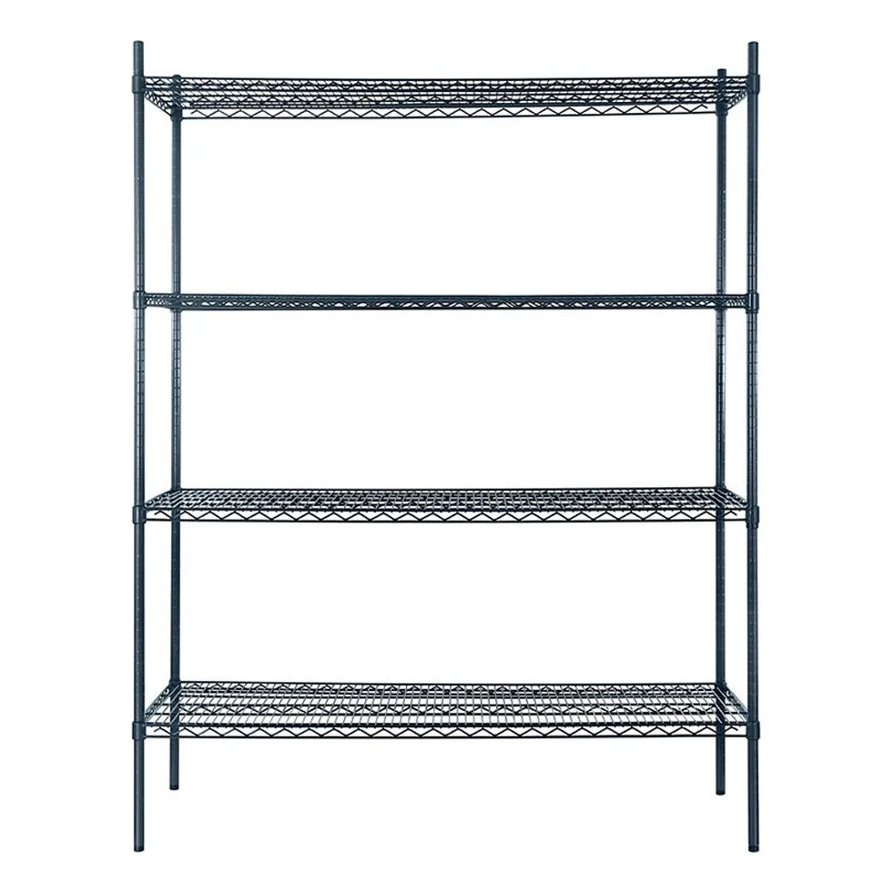 Atosa USA MWSSE246074 4-Shelf Slate Gray Epoxy Coated Shelving Kit w/ 74" Posts - 24" x 60"