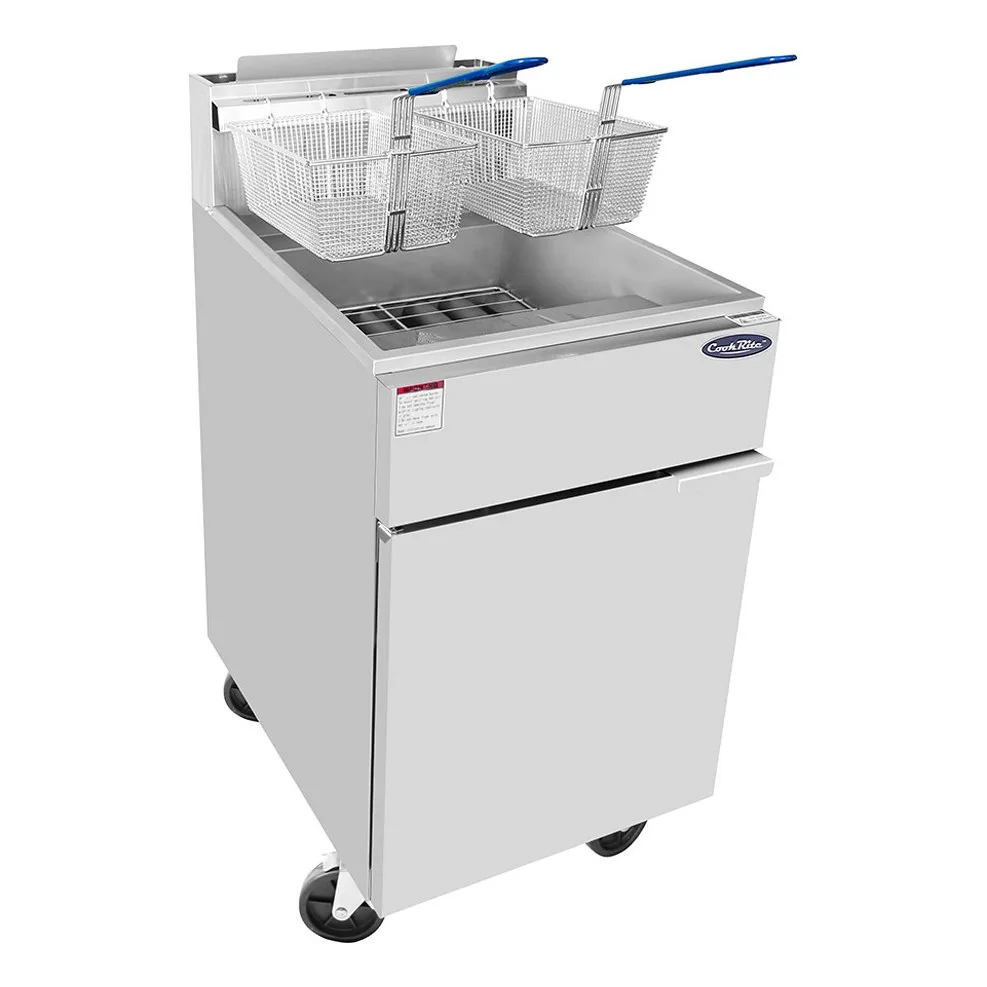 Atosa USA ATFS-75-LP Full Pot Floor Model LP Gas Fryer w/ 75 lbs, (5) Burners, 150.000 BTU