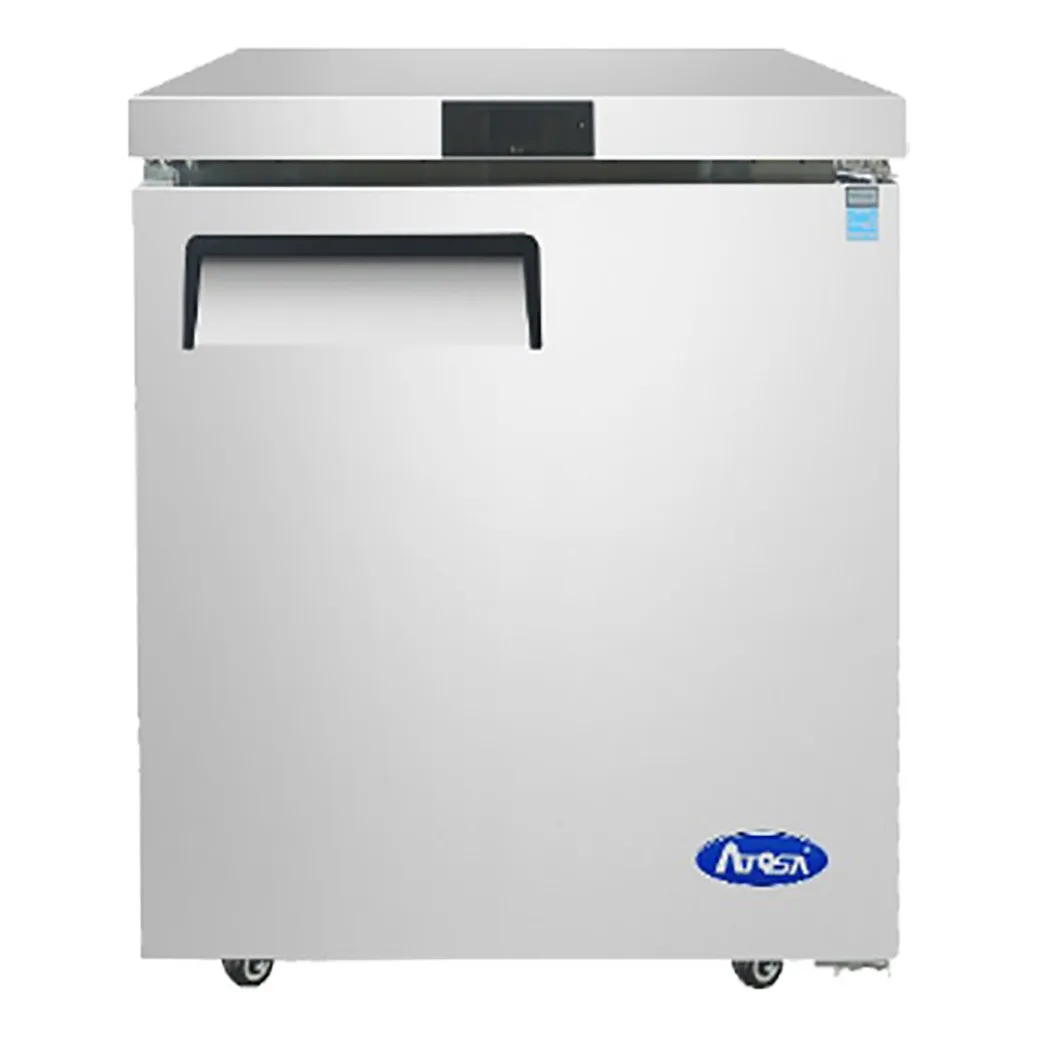 Atosa USA MGF8405GR 28" 1-Door Undercounter Freezer, Stainless Steel, 7.15 cu. ft., Temp -8° to 0°F, R290