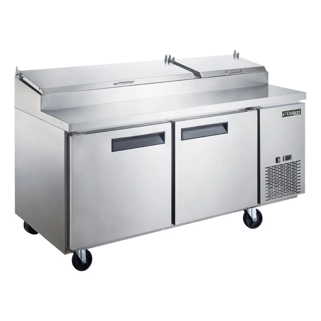 Dukers DPP70-9-S2 70" Pizza Prep Table w/ Refrigerated Base, 115v