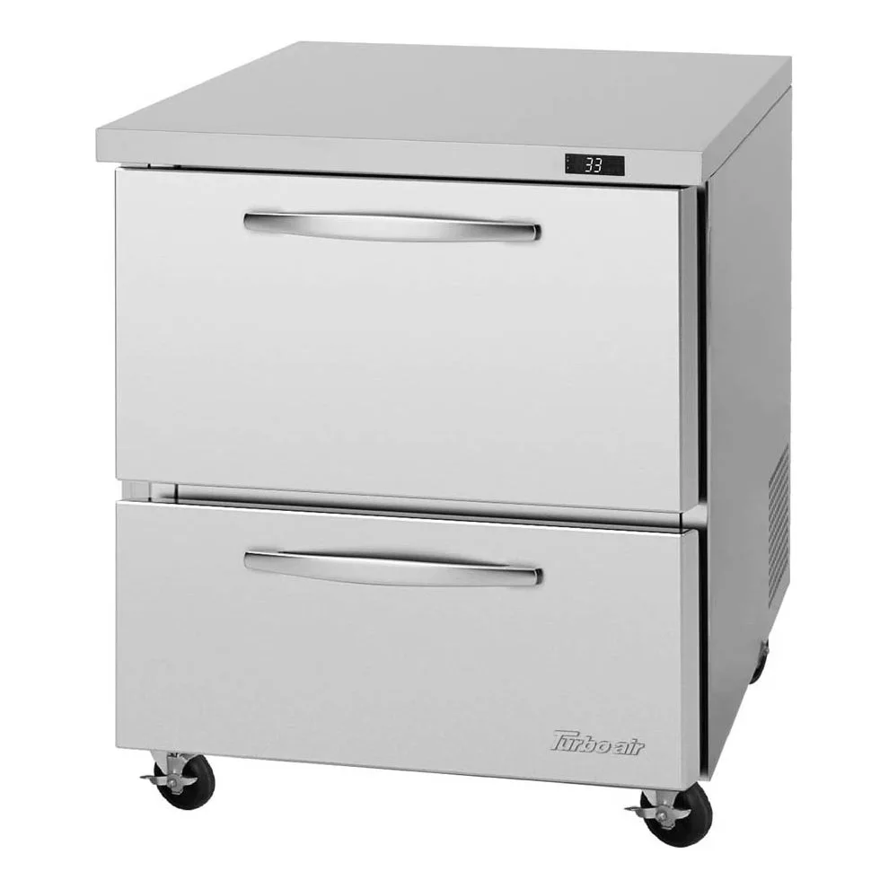 Turbo Air PUR-28-D2-N 27″ 1-Section Undercounter Refrigerator w/ 2 Drawers, 6.8 cu. ft.