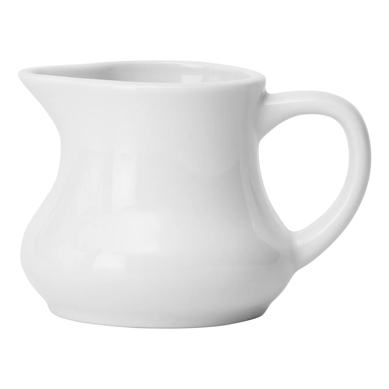 Winco ACD-4 Creamer Pitcher, 4‑5 oz White Porcelain, 3.25"L x 2.125"W x 2.5"H With Handle - 1 Dozen