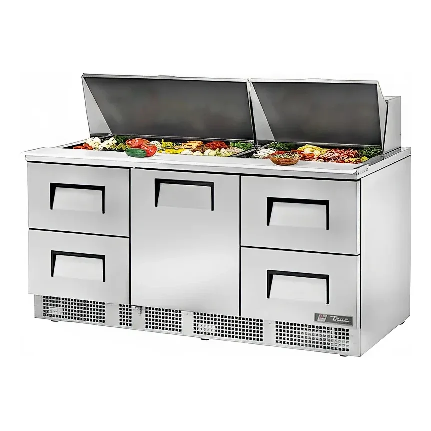 True TFP-72-30M-D-4 72″ Sandwich/Salad Prep Table w/ Refrigerated Base, 115v