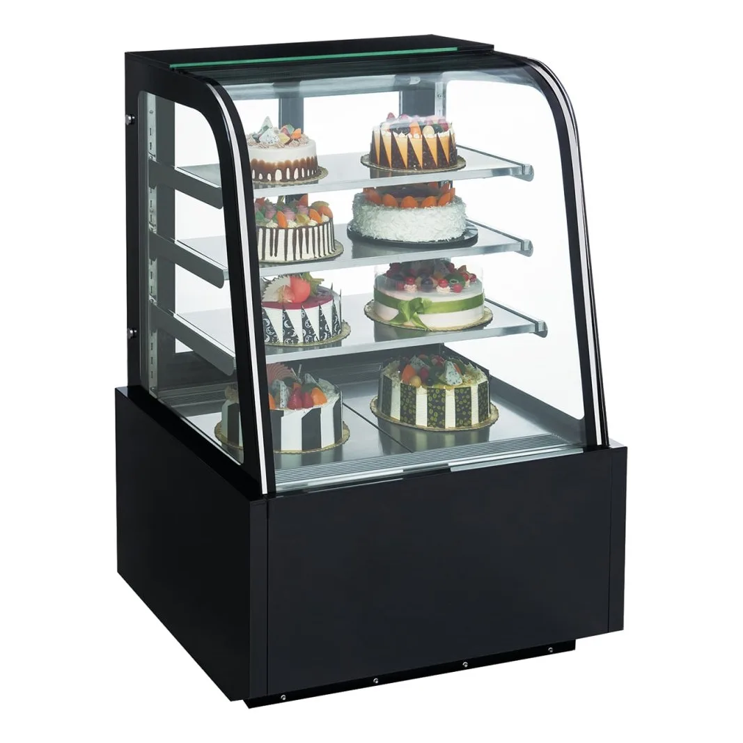 Dukers DDM60R-CB 60" Full Service Bakery Case w/ Curved Glass - (4) Levels, 115v