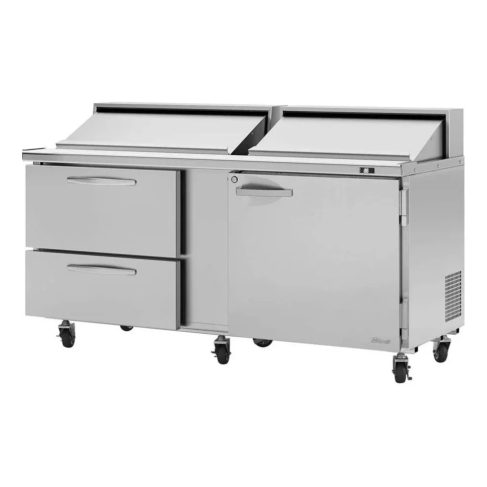 Turbo Air PST-72-D2R-N 72″ Sandwich / Salad Prep Table w/ 2 Drawers & 1 Door, 18 Pans