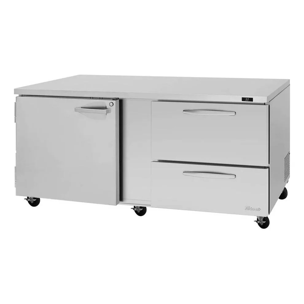 Turbo Air PUR-72-D2R(L)-N 72″ 2-Section Undercounter Refrigerator w/ 1 Door & 2 Drawers