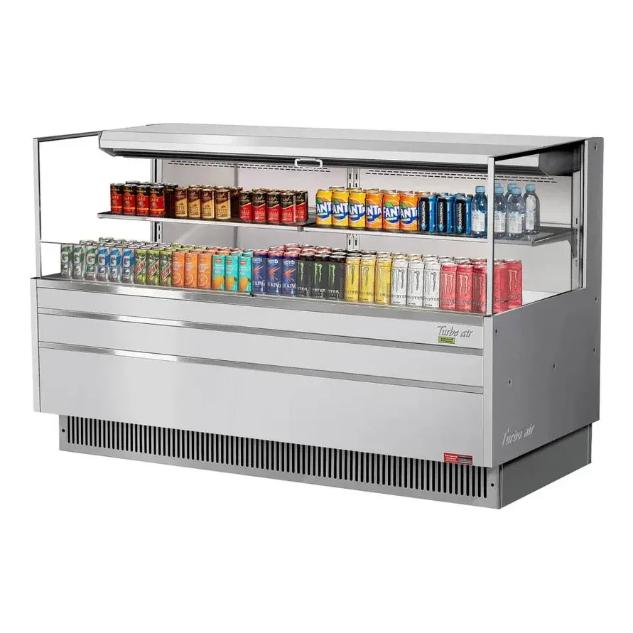 Turbo Air TOM-72L-UF-S-2S-N 70″ Horizontal Open Air Merchandiser, Stainless Steel, Self-Contained, 1 Shelf, 15.8 cu. ft.
