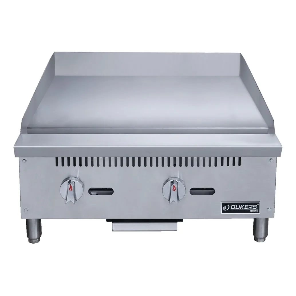 Dukers DCGMA24 24" Gas Griddle w/ Manual Controls - 1" Steel Plate, Convertible