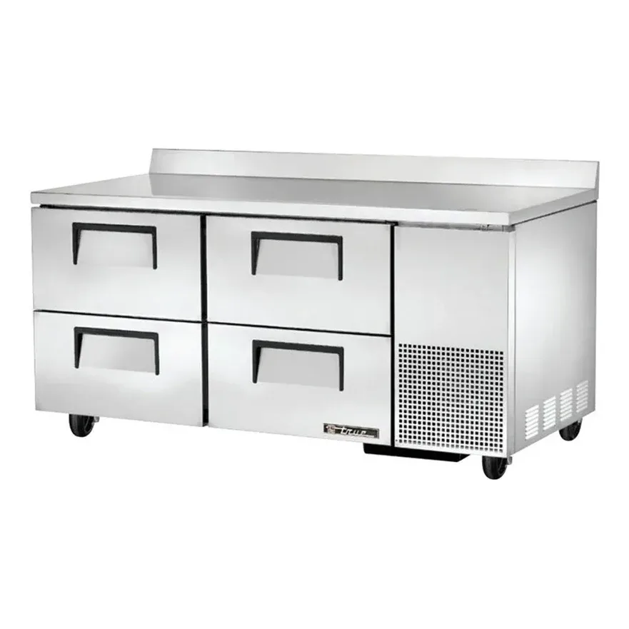 True TWT-67D-4-HC 67″ Worktop Refrigerator w/ (2) Sections & (4) Drawers, 115v