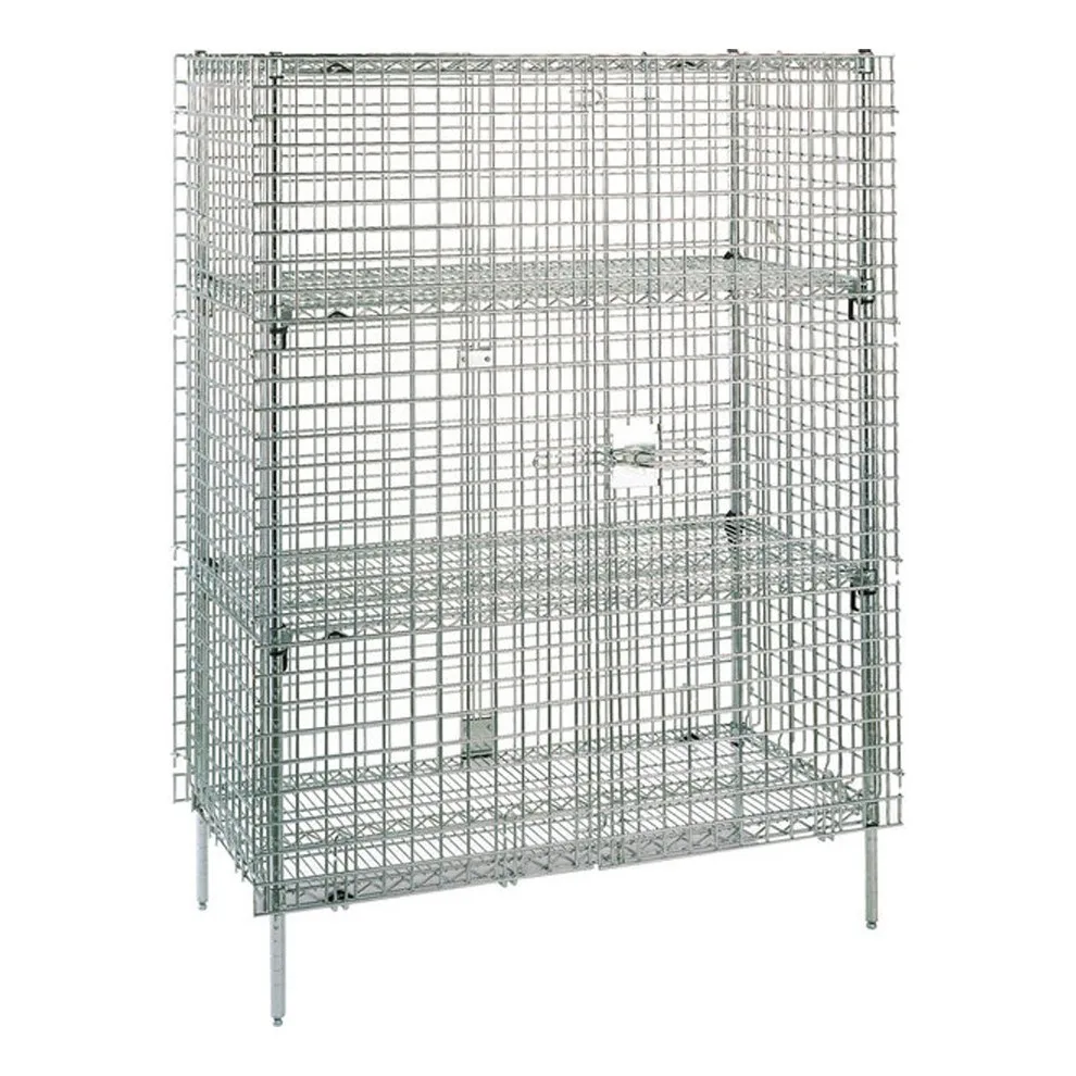 Metro SEC33CQ QwikSLOT Stationary Chrome Security Shelving Unit, 21 1/2" x 38 1/2" x 66 13/16"