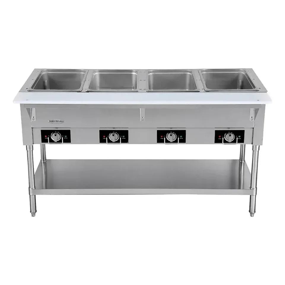 Serv-Ware EST4-2 58″ Electric Hot Food Table, (4) Open Wells, 3000 W