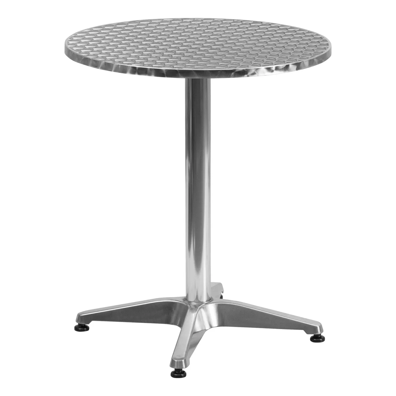 Flash Furniture TLH-052-1-GG 23.5 Round Outdoor Table, Smooth Stainless Steel Top, Aluminum Base