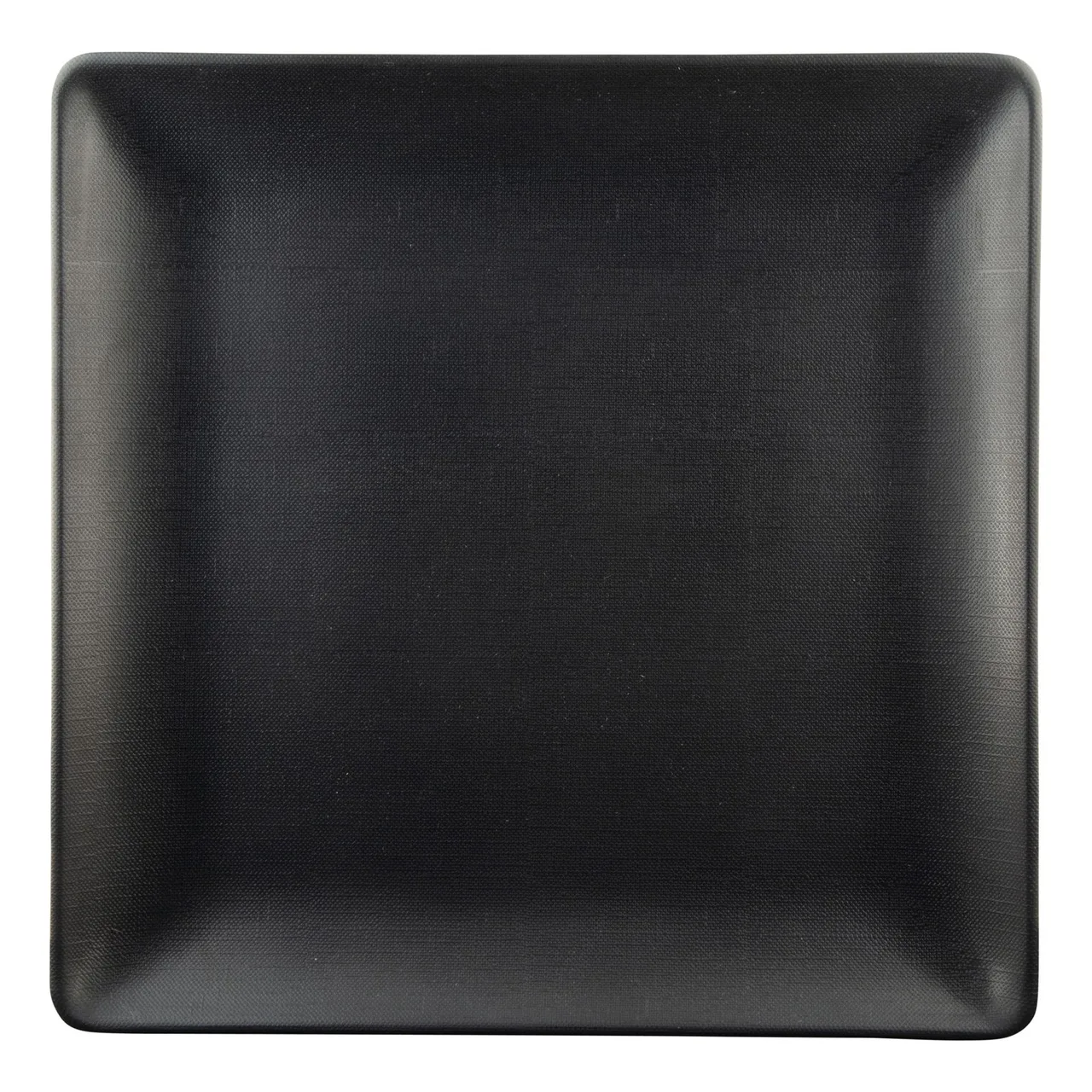 GET ECO66SQ-B Plate, 6" x 5/8"H Square Rolled Edge, Black BPA‑Free 50% Melamine/50% Bamboo