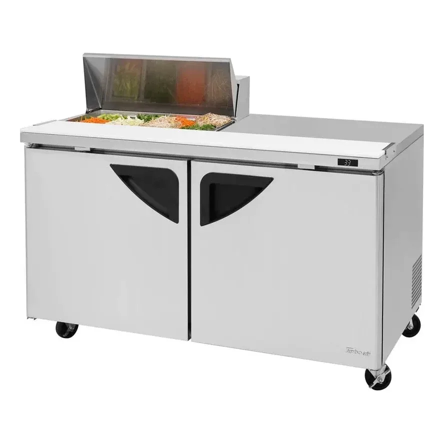 Turbo Air TST-60SD-08S-N 60″ Two Section Sandwich / Salad Prep Table w/ 2 Doors, 8 Pans