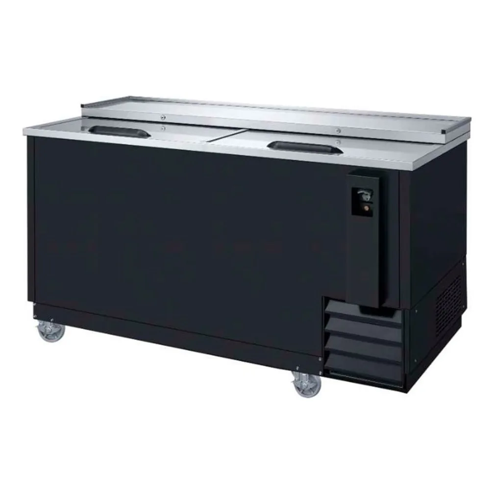 Dukers DHBC65 64 3/4" Forced Air Bottle Cooler - Holds (1262) 12 oz Bottles, Lid Locks, Black, 115v