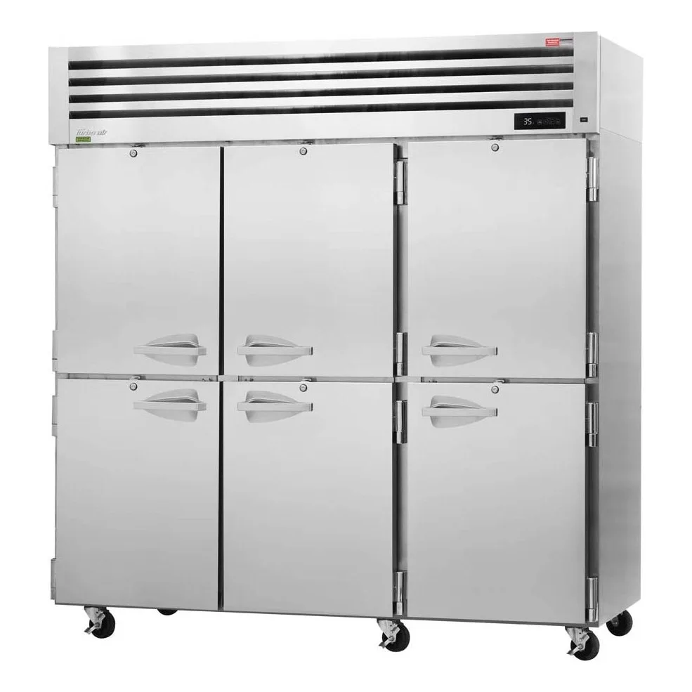 Turbo Air PRO-77-6R-N 77″ Three Section Reach-In Refrigerator w/ 6 Solid Half Doors, Top Mount, 75 cu. ft.