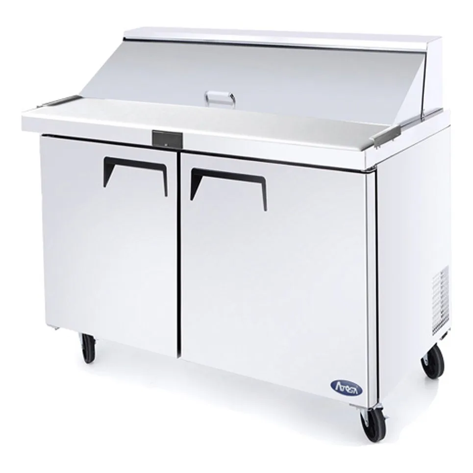 Atosa USA MSF8306GR 48“ Two Section Mega Top Sandwich/Salad Prep Table w/ 2 Doors, 18 Pans