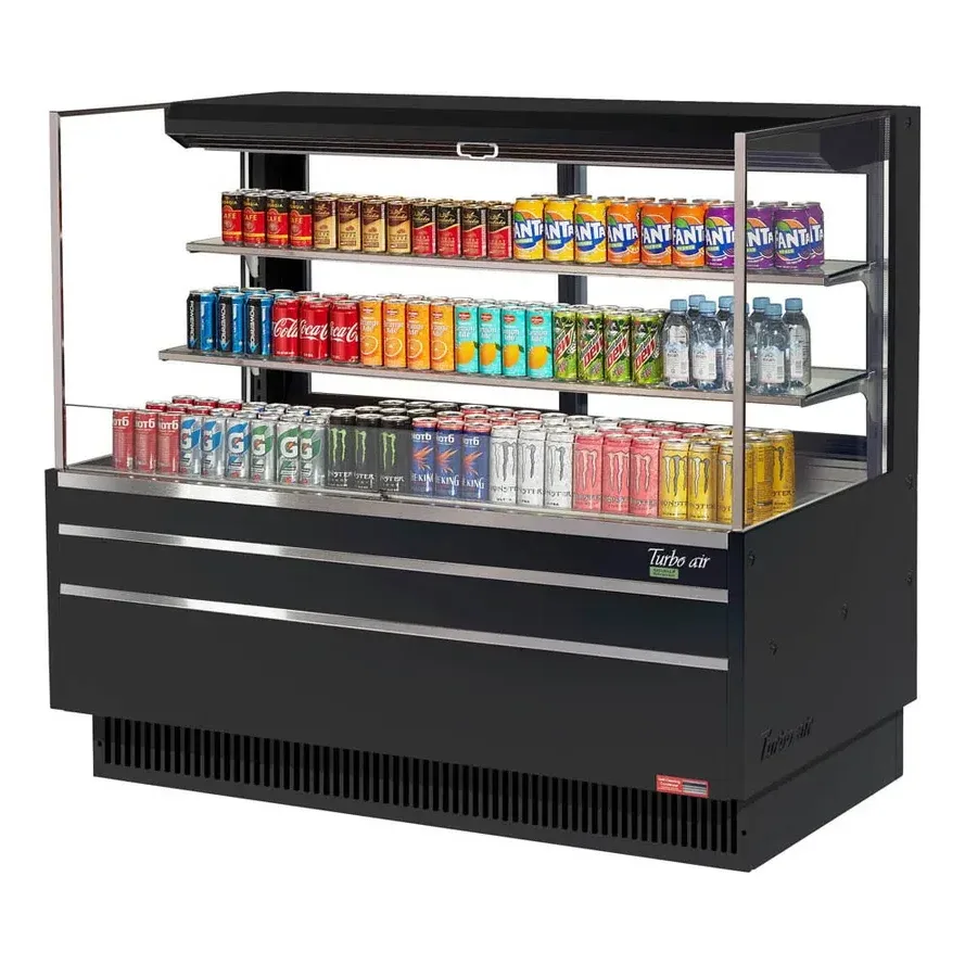 Turbo Air TOM-60L-UFD-W(B)-3S-N 58″ Horizontal Open Air Merchandiser, Specify Exterior, Self-Contained, 2 Shelves, w/ Rear Doors, 19.3 cu. ft.