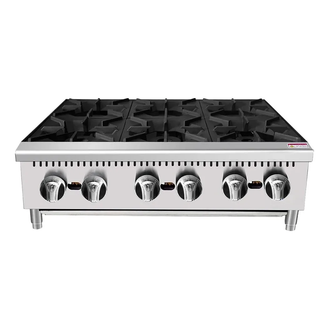 Atosa USA ATHP-36-6-LP 36" Countertop LP Gas Hotplate w/ (6) Burners, Manual Controls, 150.000 BTU