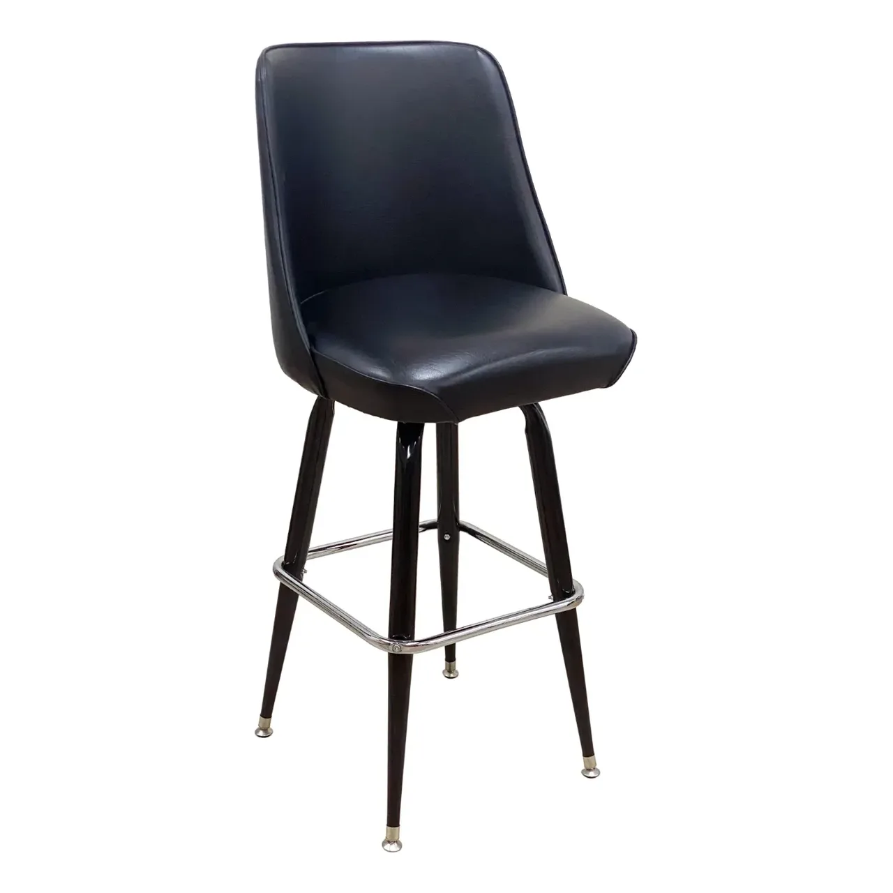 AAA Furniture Wholesale 104-31/BUCKET Bar Stool with Upholstered Bucket Seat, Black (Quick Ship)