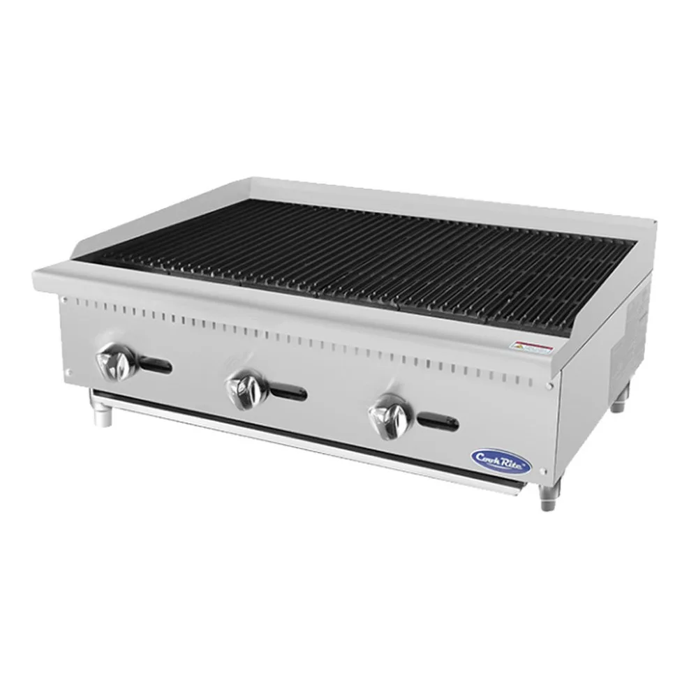 Atosa USA ATRC-36 36“ Countertop Gas Radiant Charbroiler w/ (3) Burners, 105.000 BTU