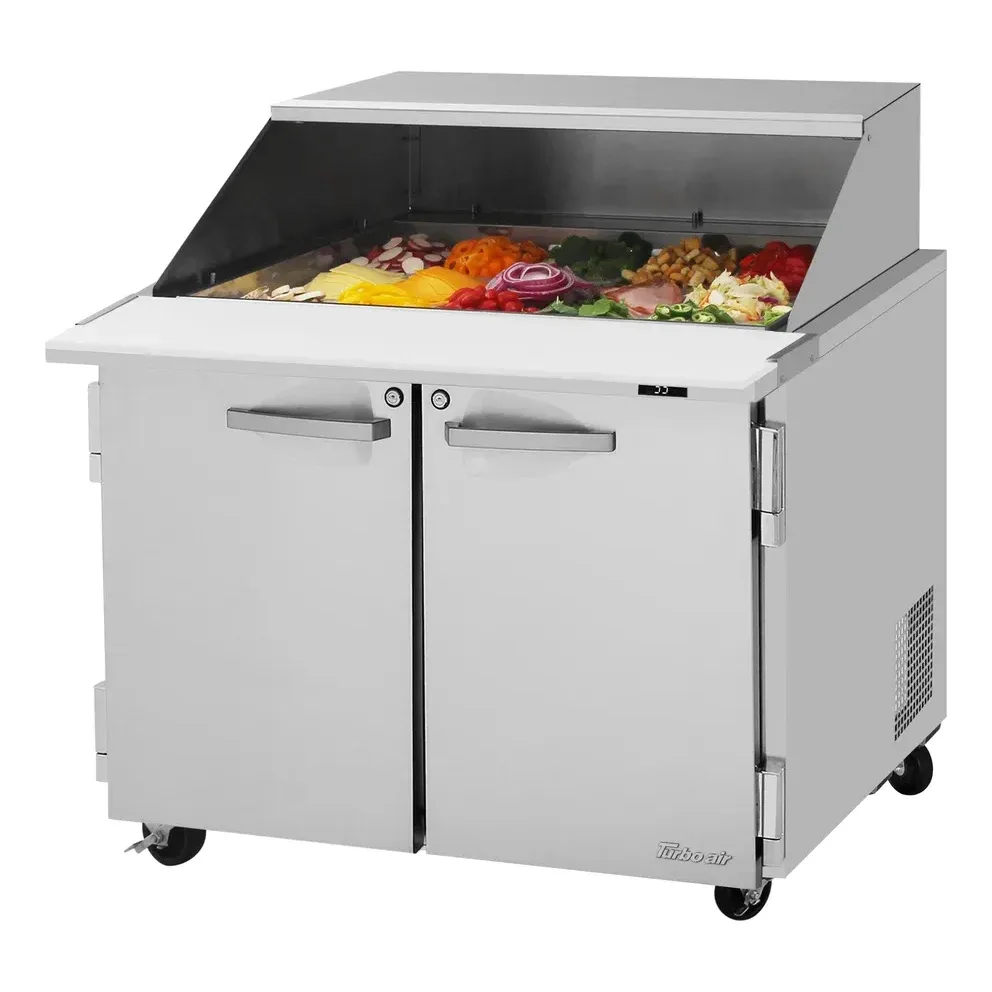 Turbo Air PST-36-15-N-SL 36″ Mega Top Sandwich/Salad Prep Table w/ 2 Doors, 15 Pans