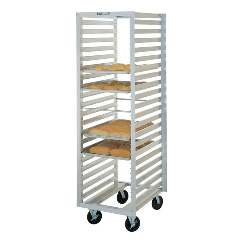 Metro RF13NA33 36 Pan Aluminum Roll-In Refrigerator Pan Rack with Gray Continuous Bumper