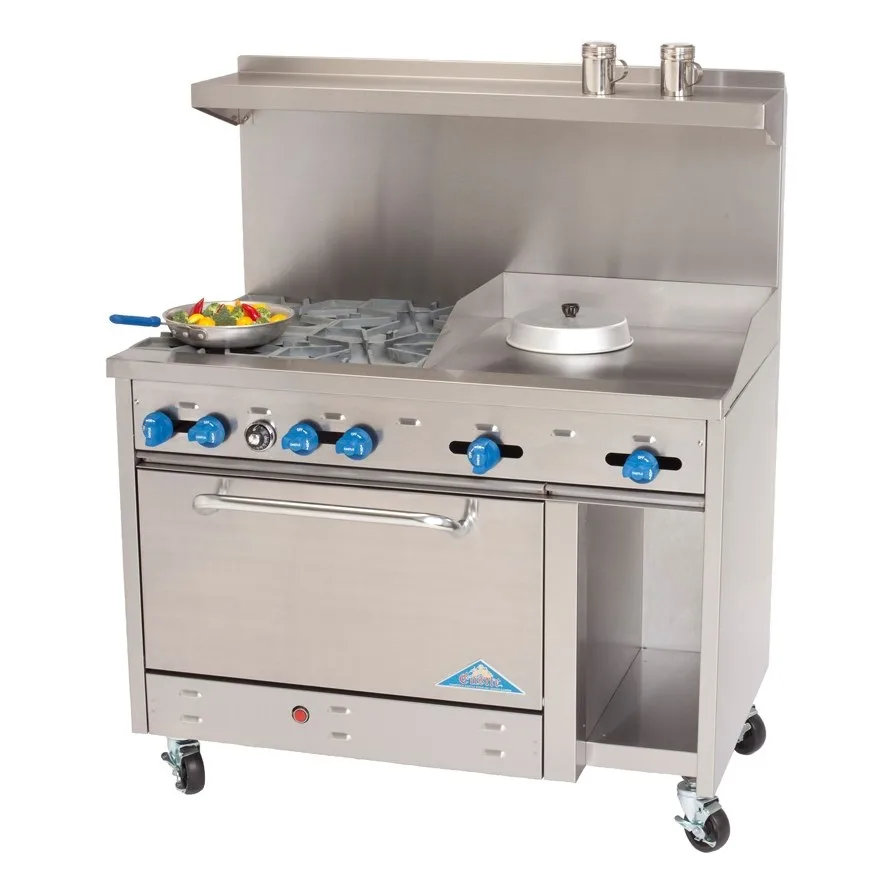Comstock-Castle F3430-24 48″ Gas Restaurant Range w/ (4) Open Burners, 24″ Griddle, (1) Standard Oven, (1) Cabinet Base, 186.000 BTU
